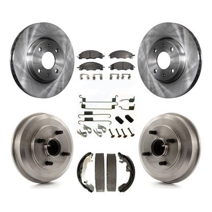 Rotors de frein à disque avant et arrière, Kit de plaquettes et de tambour semi-métalliques (7 pièces) pour Ford Focu