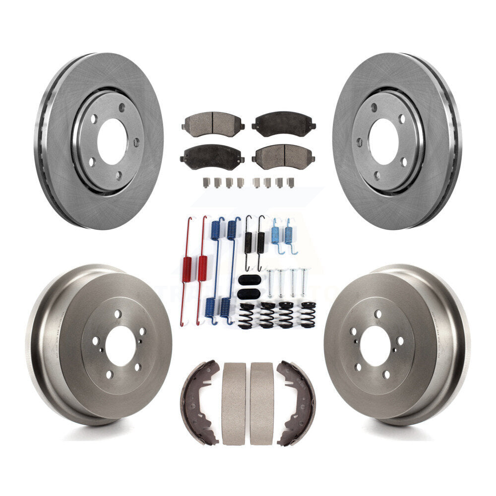 Rotors de frein avant et arrière, Kit de tambour à plaquettes semi-métalliques (7 pièces) pour Dodge Caravan Gran