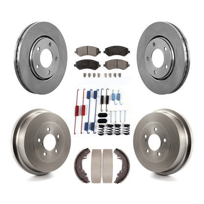 Rotors de frein avant et arrière, Kit de tambour à plaquettes semi-métalliques (7 pièces) pour Dodge Caravan Gran