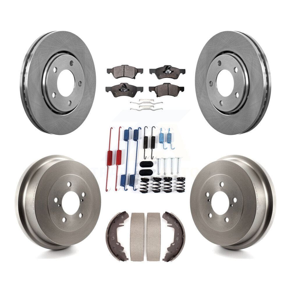 Rotor de frein à disque avant et arrière, Kit de plaquettes et de tambour semi-métalliques (7 pièces) pour Dodge Carava