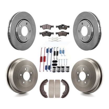 Rotor de frein à disque avant et arrière, Kit de plaquettes et de tambour semi-métalliques (7 pièces) pour Dodge Carava