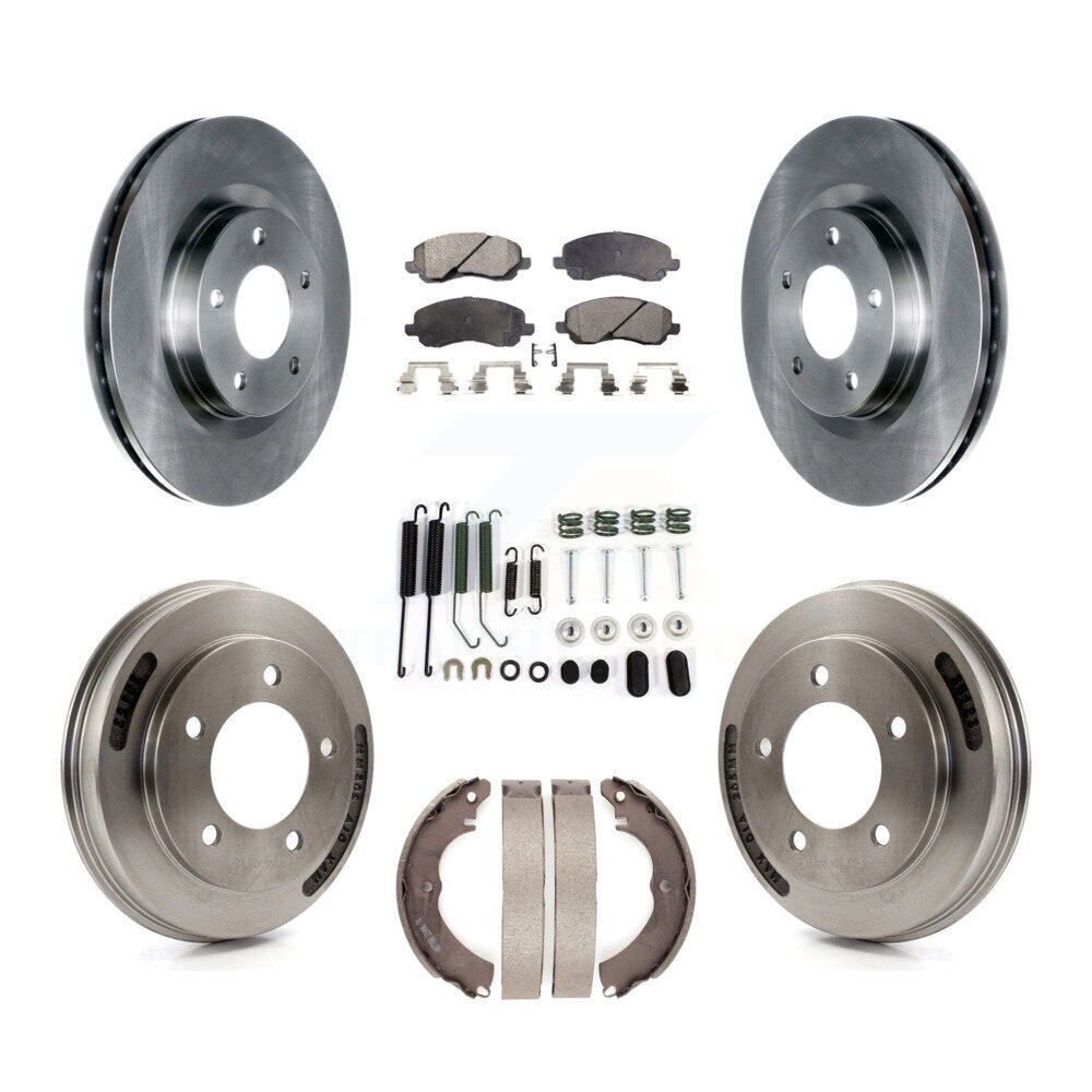 Rotors de frein avant et arrière, Kit de plaquettes et tambour semi-métalliques (7 pièces) pour Mitsubishi Lance
