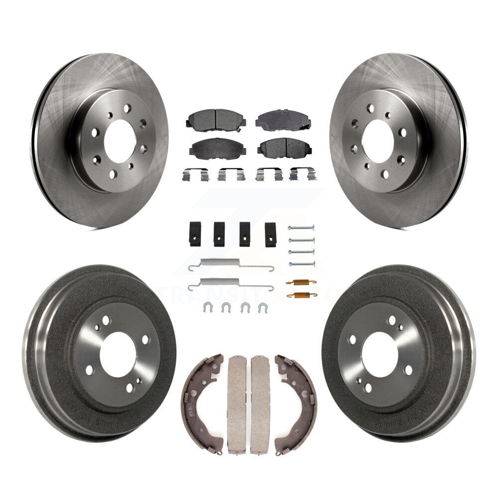 Rotor de frein à disque avant et arrière, Kit de plaquettes et de tambour semi-métalliques (7 pièces) pour Honda Insigh