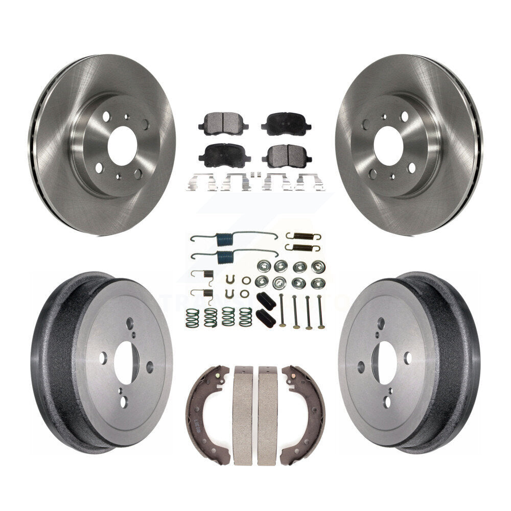 Rotors de frein à disque avant et arrière, Kit de tambour à plaquettes semi-métalliques (7 pièces) pour Toyota Coroll