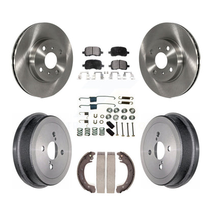 Rotors de frein à disque avant et arrière, Kit de tambour à plaquettes semi-métalliques (7 pièces) pour Toyota Coroll