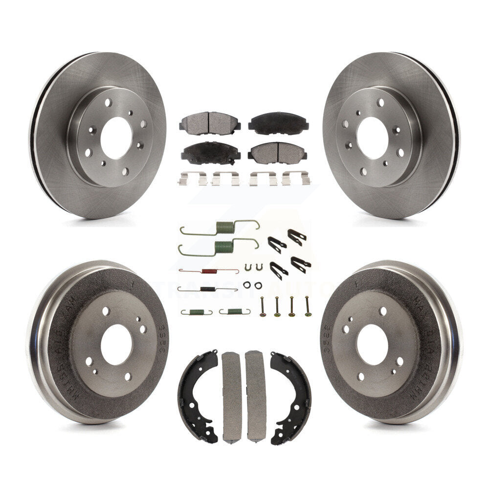 Rotors de frein à disque avant et arrière, Kit de plaquettes et de tambour semi-métalliques (7 pièces) pour Honda Accor