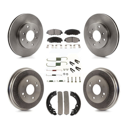 Rotors de frein à disque avant et arrière, Kit de plaquettes et de tambour semi-métalliques (7 pièces) pour Honda Accor
