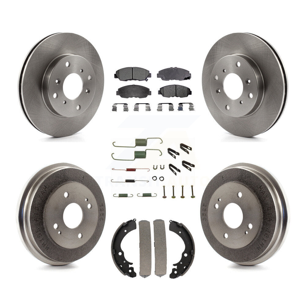 Rotors de frein à disque avant et arrière, Kit de plaquettes et de tambour semi-métalliques (7 pièces) pour Honda Accor