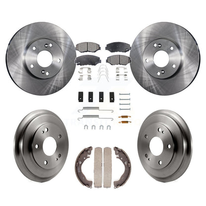 Rotor de frein à disque avant et arrière, Kit de plaquettes et de tambour semi-métalliques (7 pièces) pour Honda Civi