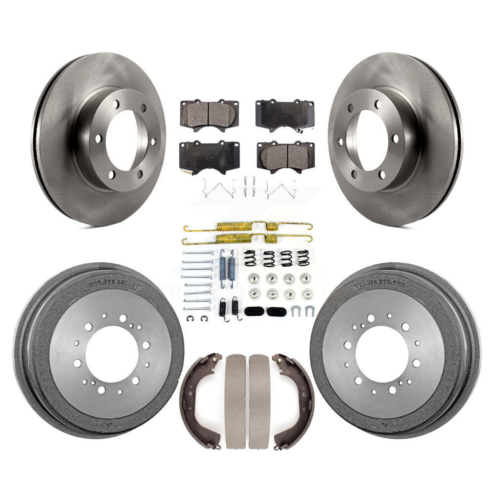 Rotor de frein à disque avant et arrière, Kit de plaquettes et de tambour semi-métalliques (7 pièces) pour Toyota Tundr