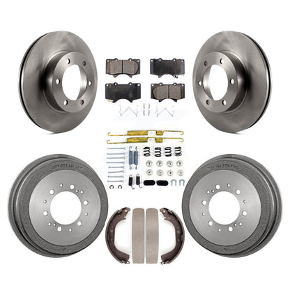 Rotor de frein à disque avant et arrière, Kit de plaquettes et de tambour semi-métalliques (7 pièces) pour Toyota Tundr