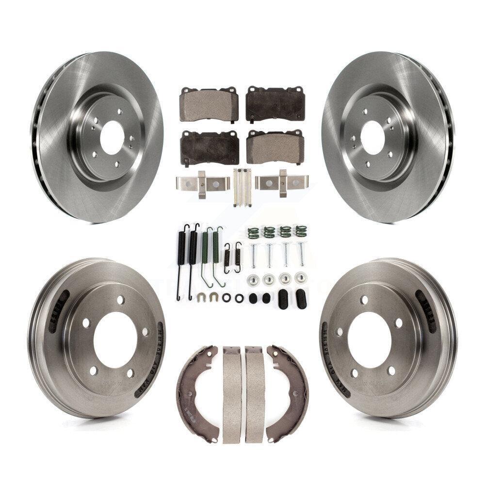 Rotors de frein avant et arrière, Kit de plaquettes et tambour semi-métalliques (7 pièces) pour Mitsubishi Lance
