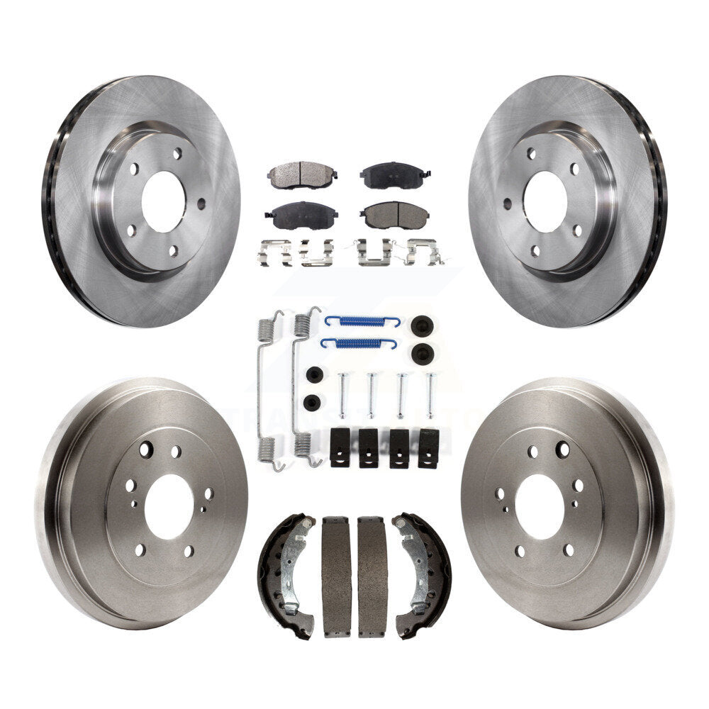 Rotor de frein à disque avant et arrière, Kit de plaquettes et de tambour semi-métalliques (7 pièces) pour Nissan Sentr