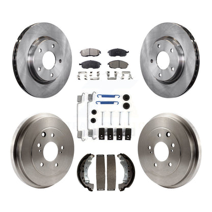 Rotor de frein à disque avant et arrière, Kit de plaquettes et de tambour semi-métalliques (7 pièces) pour Nissan Sentr