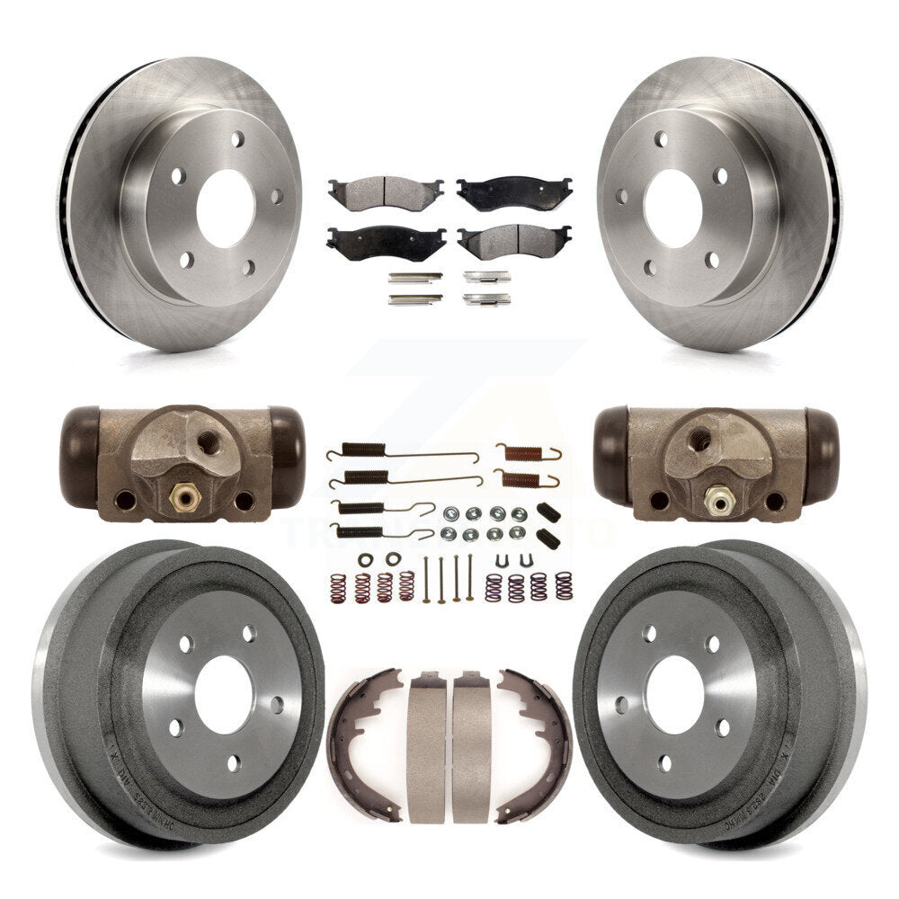 Kit de plaquettes et de tambour semi-métalliques pour Rotor de frein avant et arrière (9 pièces) pour Dodge Ram 1500 4W