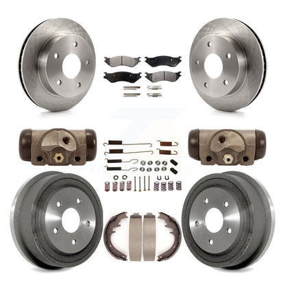 Kit de plaquettes et de tambour semi-métalliques pour Rotor de frein avant et arrière (9 pièces) pour Dodge Ram 1500 4W