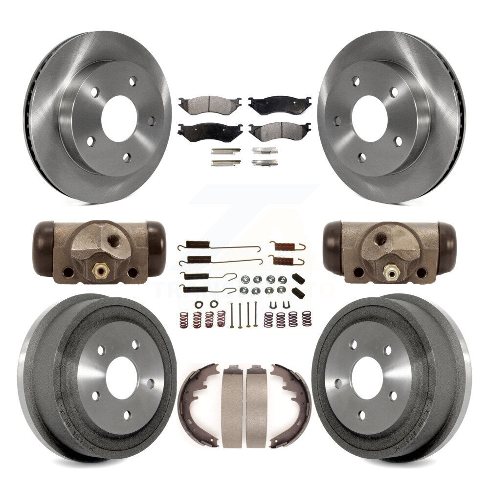 Kit de plaquettes et de tambour semi-métalliques pour Rotor de frein avant et arrière (9 pièces) pour Dodge Ram 1500 RW