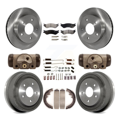 Kit de plaquettes et de tambour semi-métalliques pour Rotor de frein avant et arrière (9 pièces) pour Dodge Ram 1500 RW