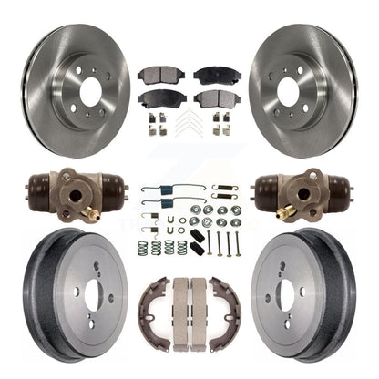 Kit de plaquettes et de tambours semi-métalliques pour Rotor de frein avant et arrière (9 pièces) pour Toyota Corolla Ge