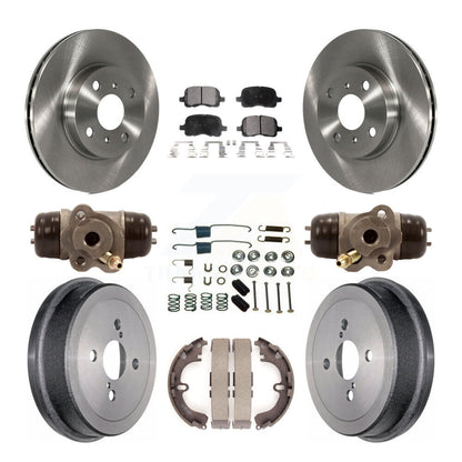 Kit de tambour à plaquettes semi-métalliques pour Rotor de frein avant et arrière (9 pièces) pour Toyota Corolla Priz