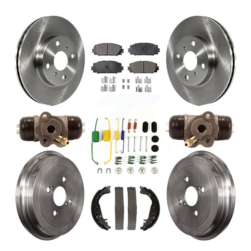 Rotors de frein à disque avant et arrière, Kit de plaquettes et de tambour semi-métalliques (9 pièces) pour Toyota Yari