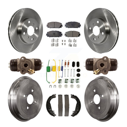 Rotors de frein à disque avant et arrière, Kit de plaquettes et de tambour semi-métalliques (9 pièces) pour Toyota Yari