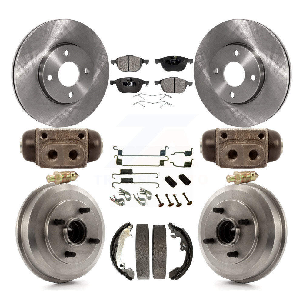 Kit de disques de frein à disque avant et arrière, plaquettes semi-métalliques et tambour (9 pièces) pour Ford Focu