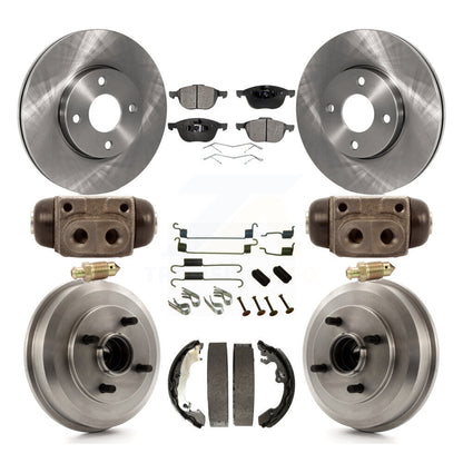 Kit de disques de frein à disque avant et arrière, plaquettes semi-métalliques et tambour (9 pièces) pour Ford Focu