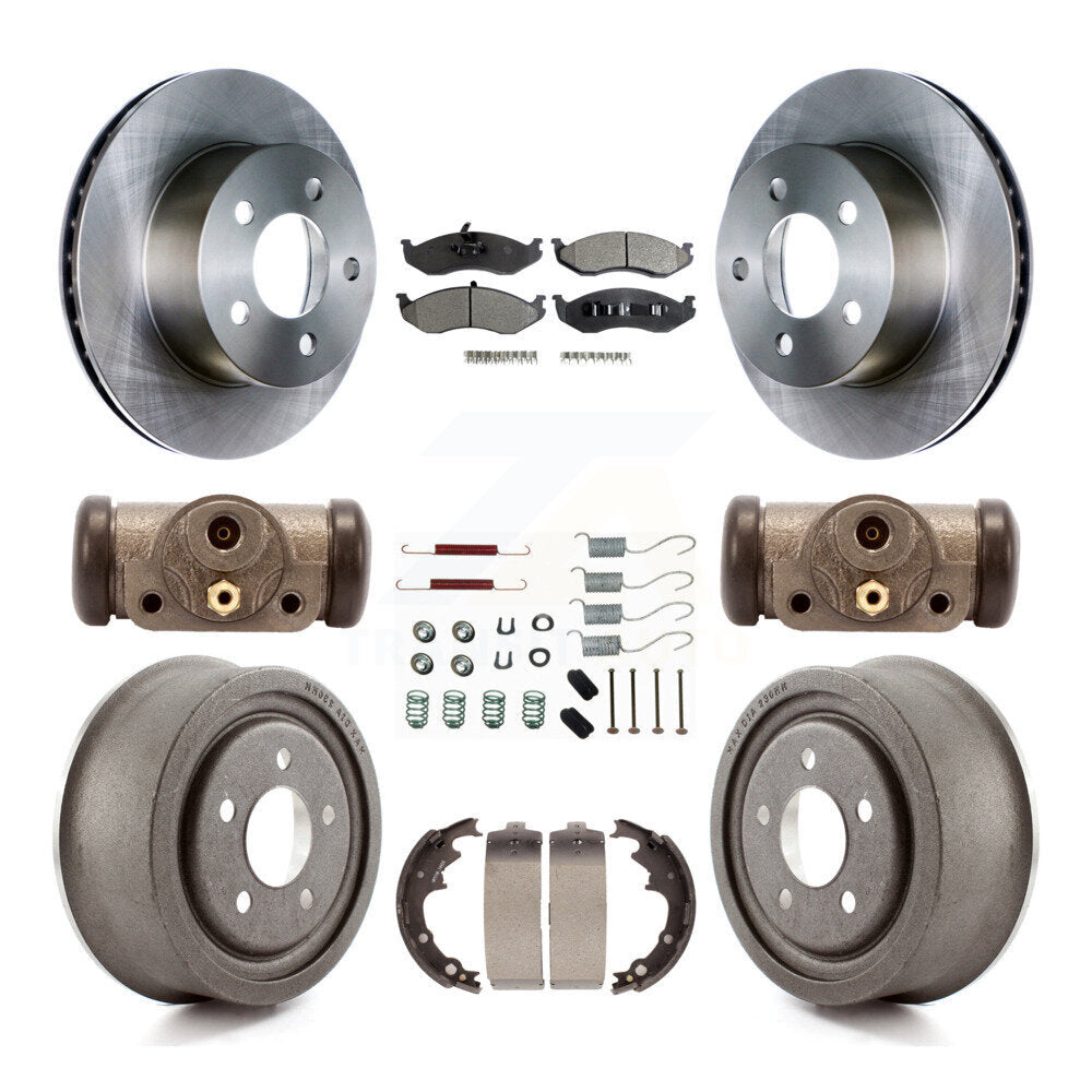 Rotor de frein à disque avant et arrière, Kit de plaquettes et de tambour semi-métalliques (9 pièces) pour Jeep Wrangle