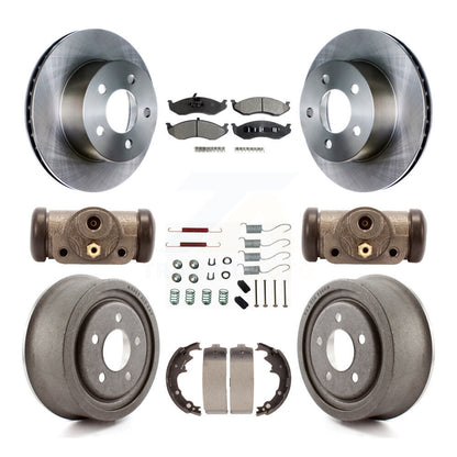 Rotor de frein à disque avant et arrière, Kit de plaquettes et de tambour semi-métalliques (9 pièces) pour Jeep Wrangle