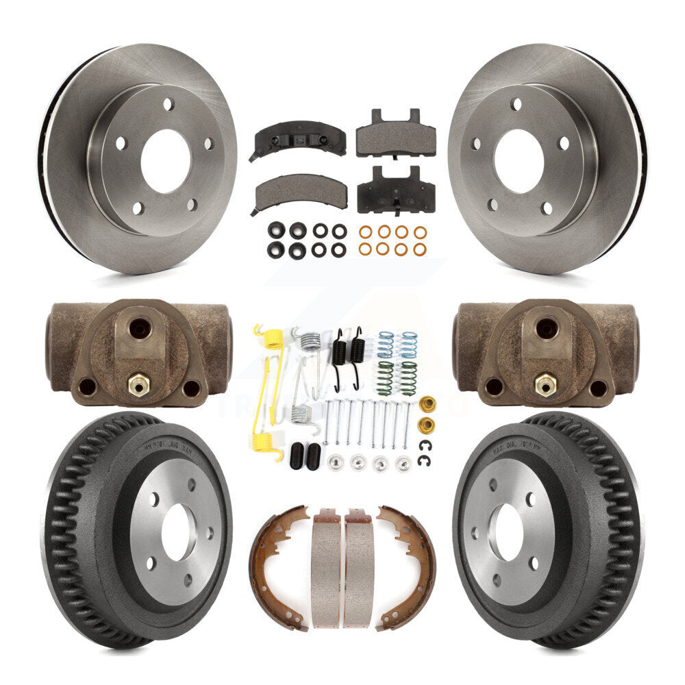 Kit de plaquettes et de tambour semi-métalliques pour Rotor de frein avant et arrière (9 pièces) pour Dodge Ram 1500 4W