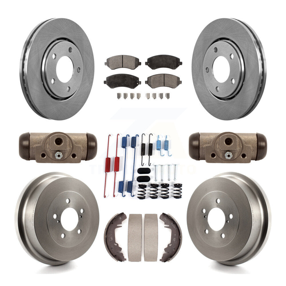 Rotors de frein avant et arrière, Kit de tambour à plaquettes semi-métalliques (9 pièces) pour Dodge Caravan Gran