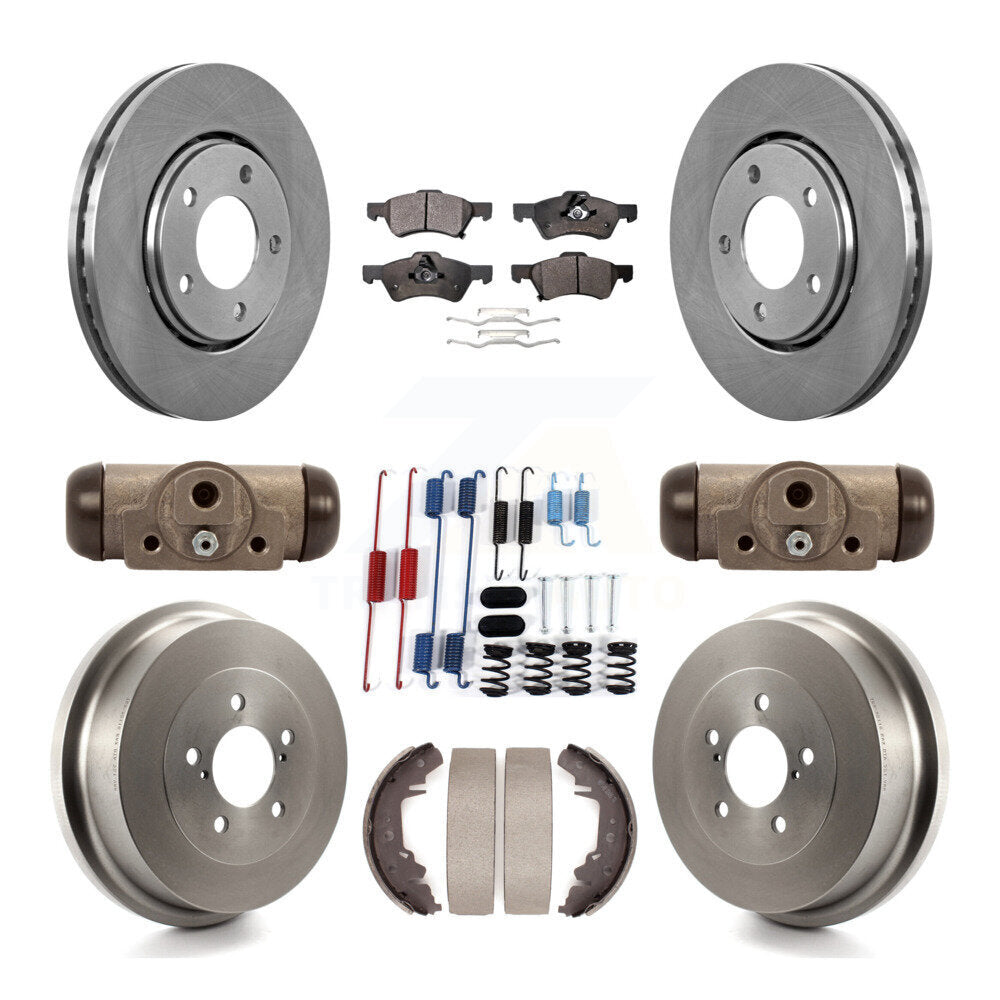 Rotor de frein à disque avant et arrière, Kit de plaquettes et de tambour semi-métalliques (9 pièces) pour Dodge Carava