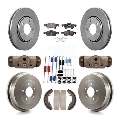 Rotor de frein à disque avant et arrière, Kit de plaquettes et de tambour semi-métalliques (9 pièces) pour Dodge Carava
