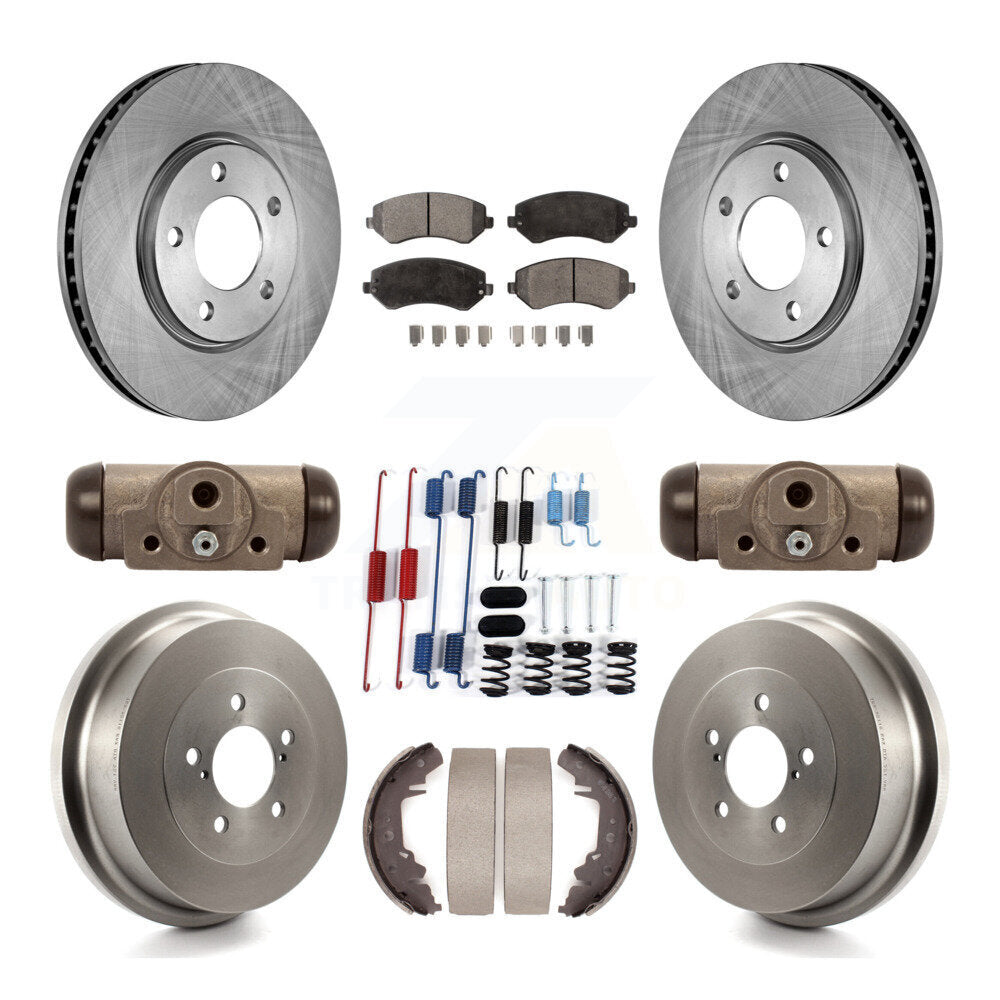 Rotors de frein avant et arrière, Kit de tambour à plaquettes semi-métalliques (9 pièces) pour Dodge Grand Carava