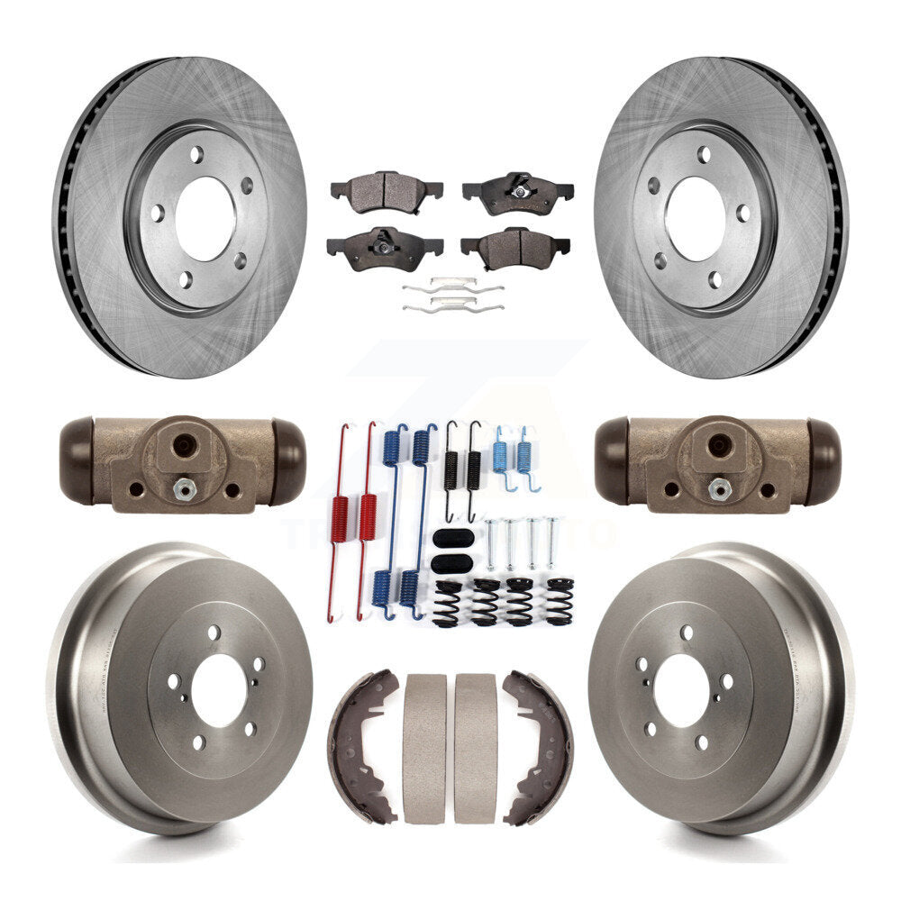 Rotors de frein avant et arrière, Kit de tambour à plaquettes semi-métalliques (9 pièces) pour Dodge Caravan Gran