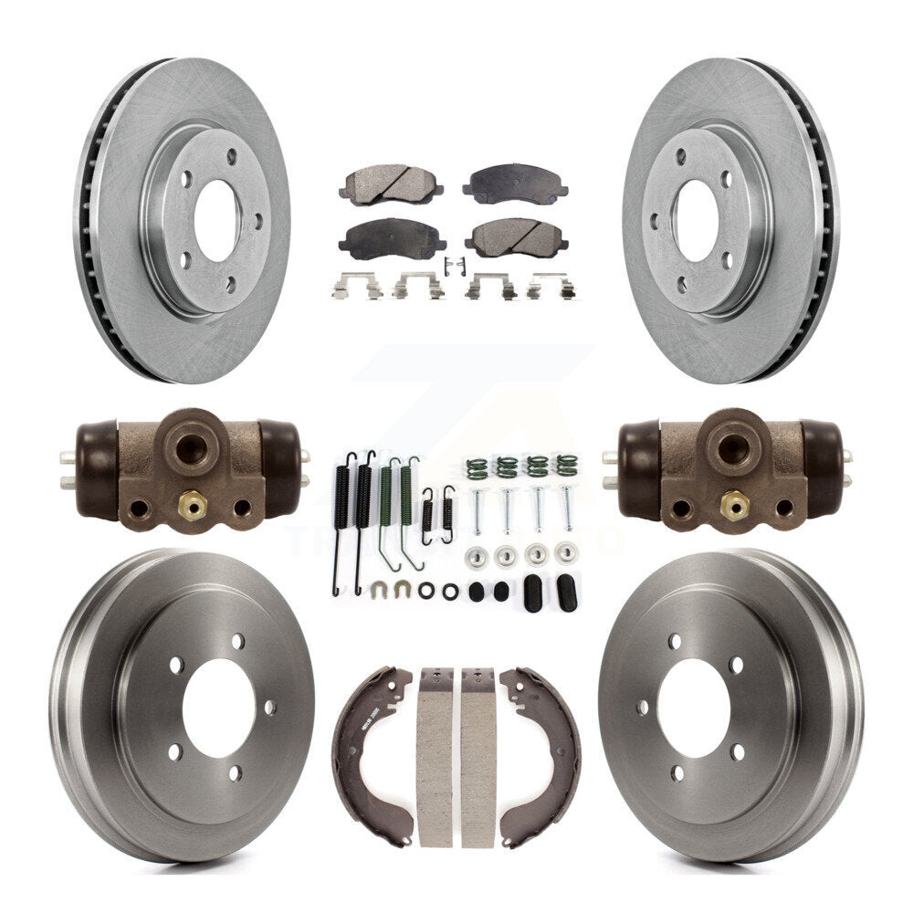 Rotor de frein à disque avant et arrière, Kit de plaquettes et de tambour semi-métalliques (9 pièces) pour Dodge Calibe