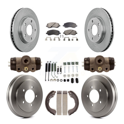 Rotor de frein à disque avant et arrière, Kit de plaquettes et de tambour semi-métalliques (9 pièces) pour Dodge Calibe