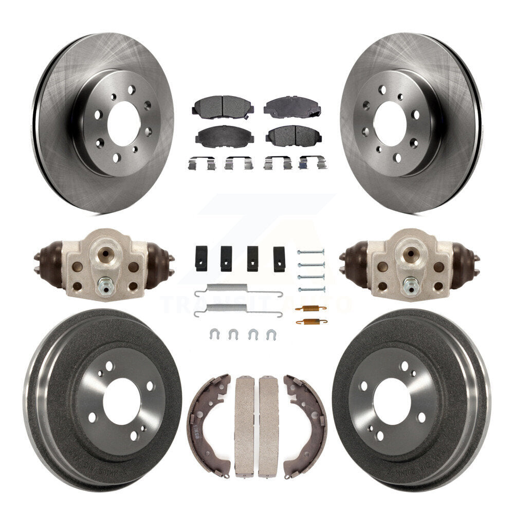 Rotor de frein à disque avant et arrière, Kit de plaquettes et de tambour semi-métalliques (9 pièces) pour Honda Insigh