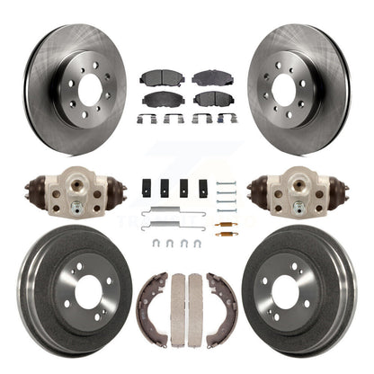Rotor de frein à disque avant et arrière, Kit de plaquettes et de tambour semi-métalliques (9 pièces) pour Honda Insigh