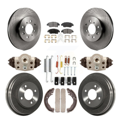 Rotors de frein à disque avant et arrière, plaquettes semi-métalliques et Kit de tambour (9 pièces) pour Honda Fi