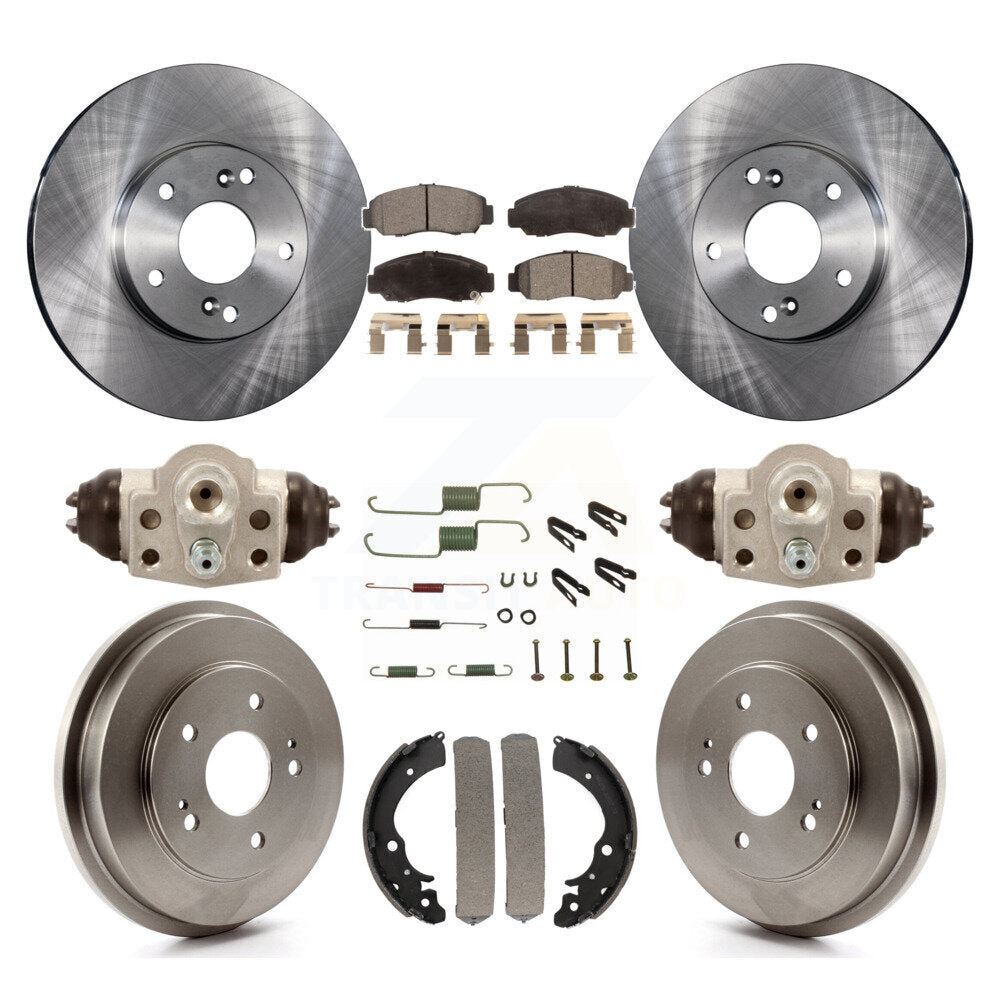 Rotors de frein à disque avant et arrière, Kit de tambour à plaquettes semi-métalliques (9 pièces) pour Honda Civic G