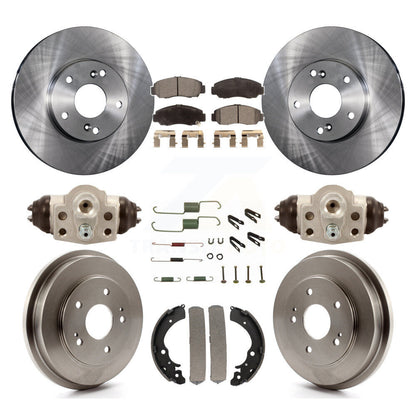 Rotors de frein à disque avant et arrière, Kit de tambour à plaquettes semi-métalliques (9 pièces) pour Honda Civic G