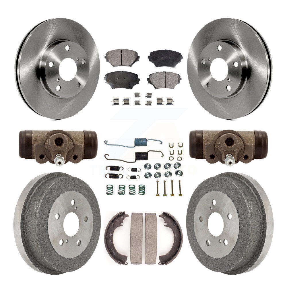 Rotor de frein à disque avant et arrière, Kit de plaquettes et de tambour semi-métalliques (9 pièces) pour Toyota RAV