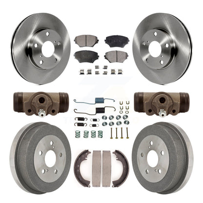 Rotor de frein à disque avant et arrière, Kit de plaquettes et de tambour semi-métalliques (9 pièces) pour Toyota RAV