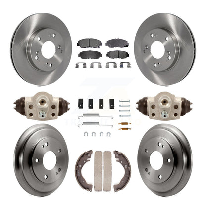 Rotor de frein à disque avant et arrière, Kit de plaquettes et de tambour semi-métalliques (9 pièces) pour Honda Civi