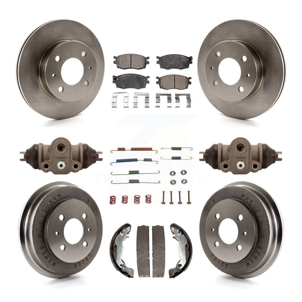 Rotors de frein à disque avant et arrière, Kit de tambour à plaquettes semi-métalliques (9 pièces) pour Hyundai Accen