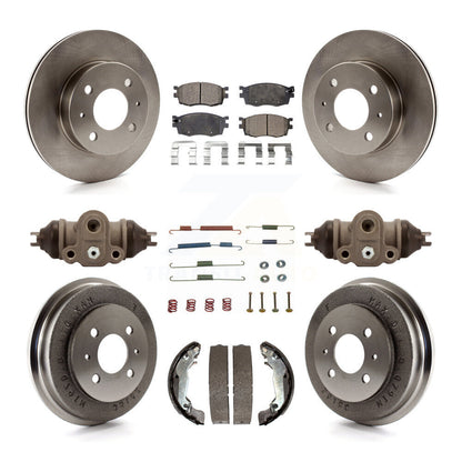 Rotors de frein à disque avant et arrière, Kit de tambour à plaquettes semi-métalliques (9 pièces) pour Hyundai Accen