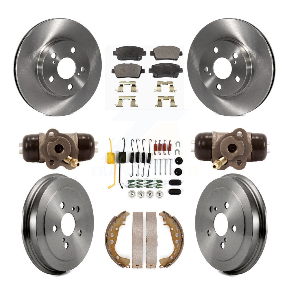 Kit de plaquettes et de tambour semi-métalliques pour rotor de frein avant et arrière (9 pièces) pour Toyota Priu 04-07