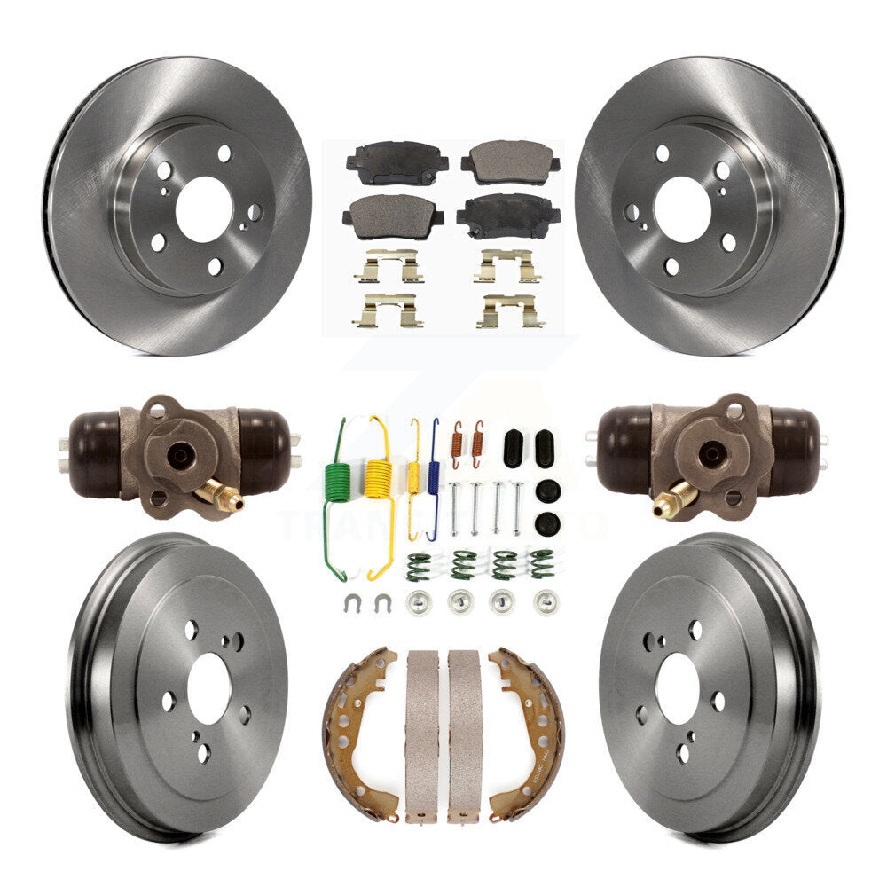 Kit de plaquettes et de tambours semi-métalliques pour rotors de frein avant et arrière (9 pièces) pour Toyota Priu 2008
